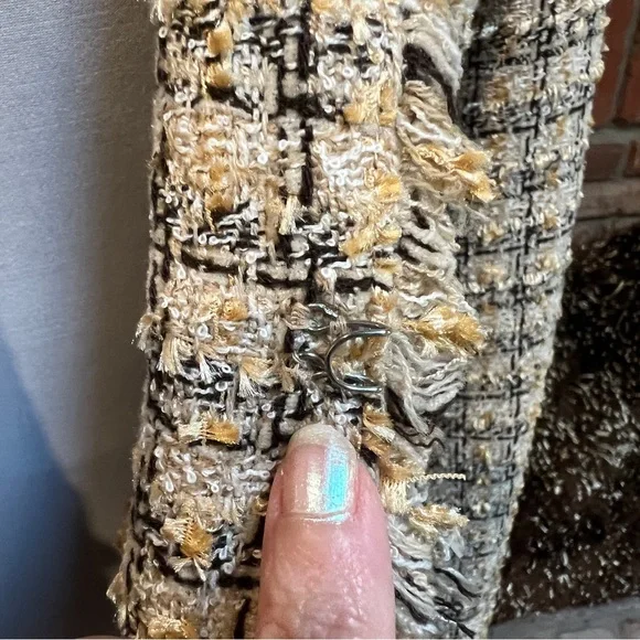 TRUE MEANING brown and cream, Tweed Blazer Jacket - Picture 5 of 6